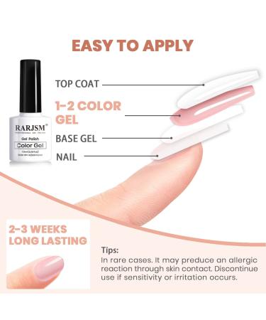 Nude Gel Polish Set for French Manicure - 6 Transparent Colors for Home Salon, LED UV Curing - 7.5ml Each - Buy Online on SooperMarket.com