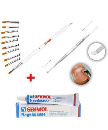 Buy GEHWOL Nail Mass Set - Size 4 Gel Brush & 9 Replacement Heads + Kosmetex Double Gel Spatula 14cm for Gel Modelling | International Shipping - Buy Online on SooperMarket.com