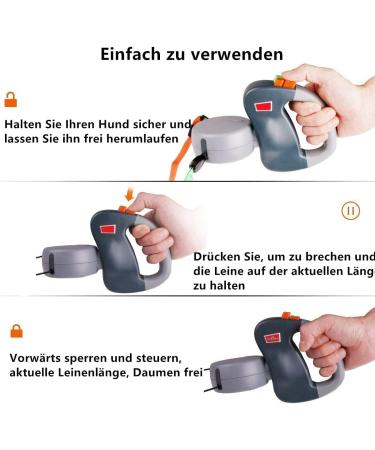 Voarge Automatic Dog Running Leash | Double Leash for 2 Small & Medium Dogs | No Tangle Design - Buy Online on SooperMarket.com