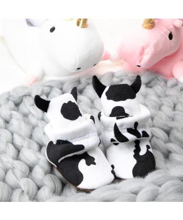 Sonsage Infant Snow Boots - Soft Anti-Skid Sole Ankle Booties for Newborns | Winter Warm Crib Shoes 0-6 Months (A02 Cow) - Buy Online on SooperMarket.com