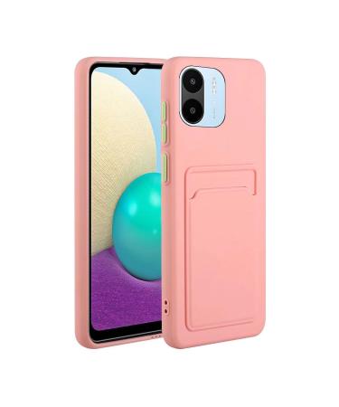Tivenfezk Nadoli Silicone Case for Xiaomi Redmi A1 Ultra thin shockproof scratch -resistant wallet soft TPU protective cover mobile phone cover with credit card holder xiaomi redmi a1 pink