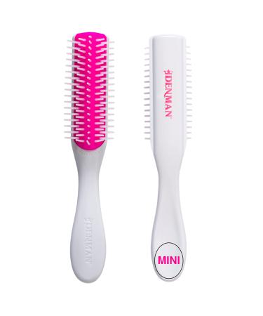 Denman Curly Hair Brush (Cherry Blossom) 5 Row Styling Brush for Detangling Separating Shaping and Defining Curls Fringes & Bangs - For Women and Men D14 White 1 Count (Pack of 1)