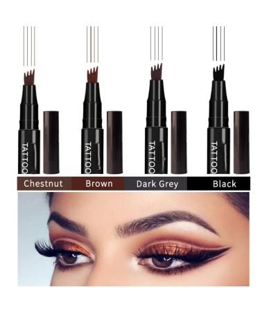 LSNTUU Anjoize Eyebrow Pen Ztigerz 4-Tip Microblade Brow Pen - Waterproof Coffee Brown Pencil - Buy Online on SooperMarket.com