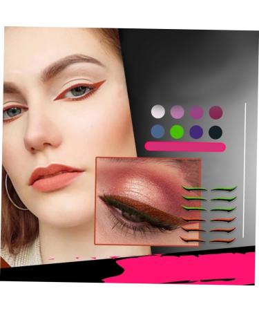 NOLITOY 12 Pcs Eyeliner Stickers Adhesive Eye Line Strip Reusable Double Eyelid Tapes Beauty Products Flash 1 count (Pack of 1) Assorted Colorx2pcs - Buy Online on SooperMarket.com