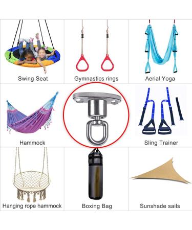 SELEWARE Silent Ball Bearing Swing Hangers - Heavy Duty 360 Rotate Swivel Hook for Playground, Yoga Hammock, Punching Bag - 1200lb Capacity - Buy Online on SooperMarket.com