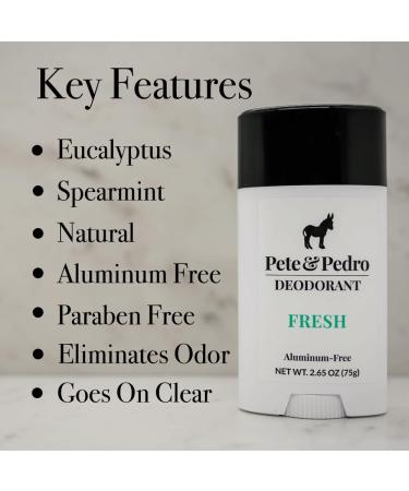 Pete & Pedro FRESH Deodorant 2.65 oz & REBEL Eau de Parfum 3.4 oz Combo - Natural Aluminum-Free Deodorant for Long-Lasting Freshness | Bold Citrus & Woody Fragrance for a Lasting Impression - Buy Online on SooperMarket.com