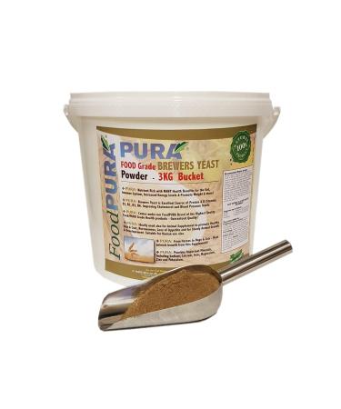Food PURA Brewers Yeast Powder 3KG Bucket - use with Horses Ponies Vitamin B E & H for Pets and Animals - For Healthy Skin and Coats - also Human FOOD Grade!