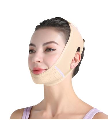 Double Chin Eliminator Chin Strap for Double Chin for Women Breathable and Comfortable V Line Lifting Mask for Women Double Chin Face Lift Prevent Sagging Get Rid of Double Chin (Yellow)