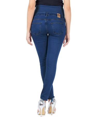 Milano Maternity Jeans - Ultra Stretch Buttery Soft Denim, High Waisted Over The Bump Band, Comfortable Slim Fit for Pregnant Women - Size 10 Medium Wash - Buy Online on SooperMarket.com