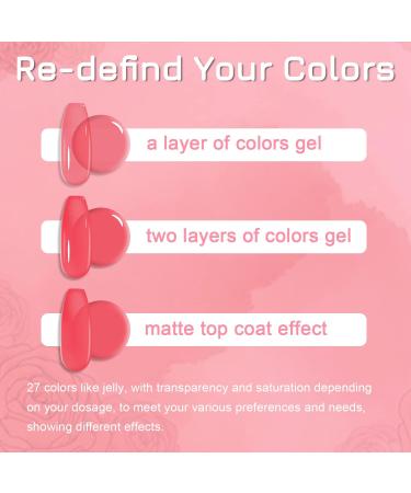 Lavender Violets 48pcs Jelly Gel Nail Polish Kit with LED Nail Dryer | Trendy Soak Off Colors | Matte Top Coat & Free Nail Decorations Included | Manicure Tools - Q976 - Buy Online on SooperMarket.com