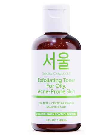 Korean Skin Care Exfoliating Korean Toner for Oily Acne Prone Skin   Korean Beauty Skincare Tea Tree Toner for Face   Facial Toner Contains Centella Asiatica + Salicylic Acid K Beauty Skin Care 4oz