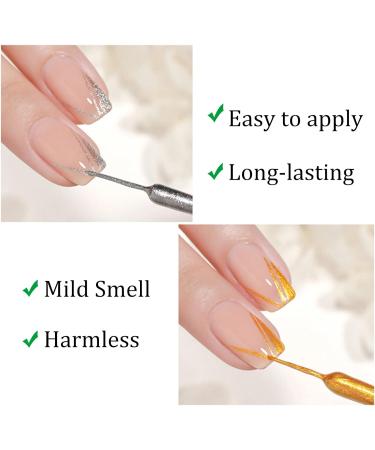 Silver Nail Gel Metallic Gel Painting Nail Polish 3D Metal Painting Gel Drawing Nail Gel Soak Off DIY Nail Art Nail Decoration - Buy Online on SooperMarket.com