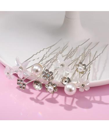 AUXSOUL Bridal Hair Pins - Crystal Pearl U-Shaped Diamond Clips for Wedding - 30Pcs (6 Styles) - Buy Online on SooperMarket.com