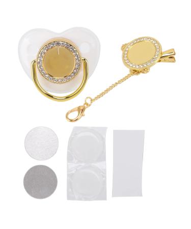 Stylish Silicone Baby Pacifier & Bling Clip Set - Perfect for Newborn DIY Photo Decor - White M | International Shipping Available - Buy Online on SooperMarket.com