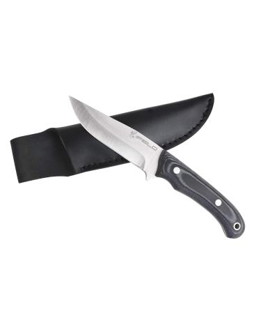 Ifield Sport Sport Hunting knife Workout EL29100 10cm Mova Klingen in a satin version total size 20.5 cm including high -quality black leather sheath camping device for fishing hunting sports activities