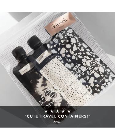 Kitsch Refillable Travel Bottles Set | Leak-Proof & TSA-Approved Toiletry Containers | 3oz Reusable Shampoo Bottles | Black & Ivory (3-Pack) - Buy Online on SooperMarket.com