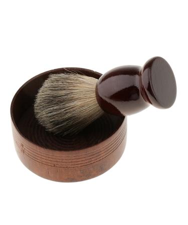 F Fityle Wooden Men's Shaving Brush & Bowl | Premium Barber Beard Care Essentials - International Shipping - Buy Online on SooperMarket.com