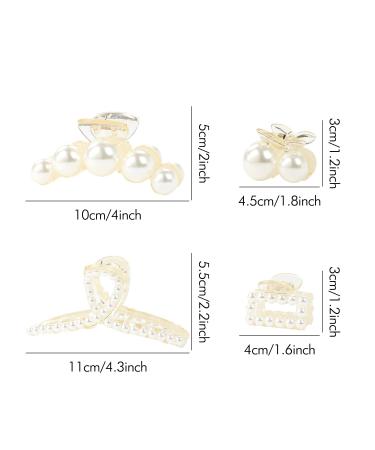 inSowni 7 Pack Pearl Hair Claw Clips - Elegant White Non Slip Barrettes for Women & Girls - Wedding Bridal Hair Accessories - Korean Style Grip Clamps - Buy Online on SooperMarket.com