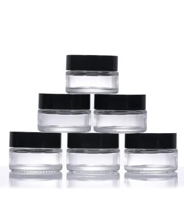 6 pieces 20ml cosmetics doses made of glass empty refillable doses with screw cap and white inserts cosmetic container travel cremented pots for cosmetics powder lotion creams 6 x 20ml