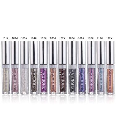 Glitter Eyeshadow Set - 12 Color Liquid Shimmer Metallic Eyeliner Makeup Kit for Long-Lasting Multi-Dimensional Eye Looks - Quick-Drying Formula, Perfect Gift - Buy Online on SooperMarket.com