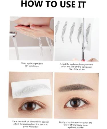 Baluue 4pcs Eyebrow Stickers False Eyebrows Dark Brown Hair Like Eyebrows Water Transfer Paper with Soy Ink - Buy Online on SooperMarket.com