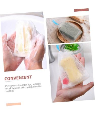 Healeved 8 Pcs Foaming Net Foam Soap Body Exfoliator Soap Sack Saver Pouch Net Bag for Soap Pe White - Buy Online on SooperMarket.com