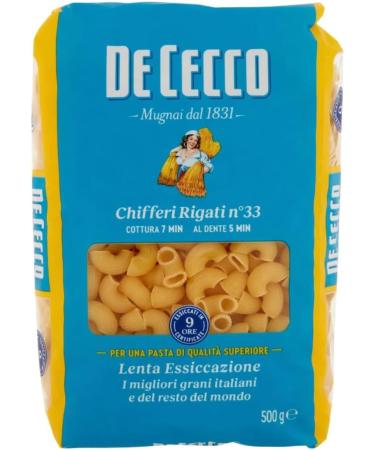 De Cecco Chiferi Rigate Pasta N33 500g - Pack of 3 - Buy Online on SooperMarket.com