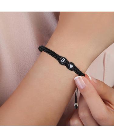 SHERCHPRY 3pcs Black and White Heart Bracelet rope bracelets heart bracelet for couples Beads Heart Bracelet Matching friendship bracelet lovers universal black rope the Letter Is Acrylic - Buy Online on SooperMarket.com