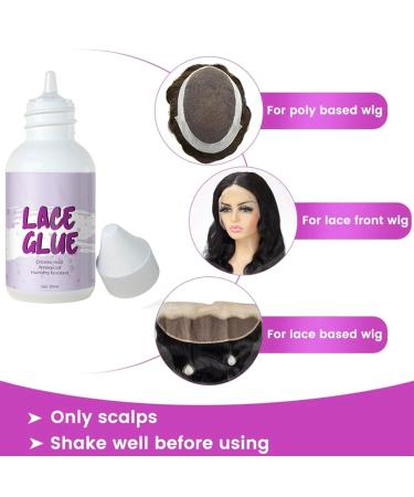 Wig Glue Invisible Lace Adhesive Glue Hair Replacement Bonding Glue For Wigs Toupee Systems Lace Hairpiece Hair Closure Strong Hold Waterproof Transparent Formulated For Oily Skin 1.3 Oz - Buy Online on SooperMarket.com