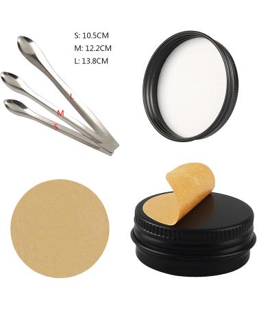 Tianzd 24 Pack 80ml Matte Black Aluminum Screw Top Cream Cans | Ideal for Cosmetics Candles & Ointments | Includes 3 Spoon & 24 Labels - Buy Online on SooperMarket.com