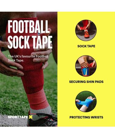 SPORTTAPE Self-Adhesive Football Sock Tape | 5cm x 4.5m - Black | Cohesive Bandage Sock Wrap Shin Pad Tape | Goalkeeper Wrist Tape & Football Ankle Tape | Pet & Vet Wrap for Dogs Horse - Single Roll Black 5x450 cm (Pack of 1) - Buy Online on SooperMarket.com