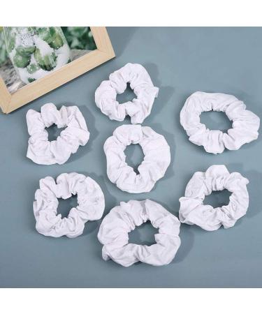 15pcs Strong Hold White Hair Ties & Headbands - Elastic Cotton Ponytail Bands | Hair Accessories for All Styles - Buy Online on SooperMarket.com