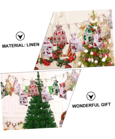 CHILDWEET 1 Set Christmas Bag Storage Bags Christmas Calendar Countdown Xmas Storage Pouch Portable - Buy Online on SooperMarket.com