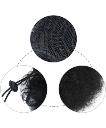 Afro Puff Drawstring Ponytail Short Afro Bun Extension Hairpiece Synthetic Curly Hair Ponytail for Black Women Afro Chignon Hairpieces Wig Party Cosplay Costume for Women - Buy Online on SooperMarket.com