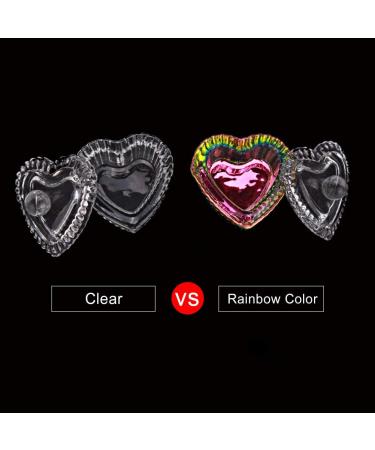 Rainbow Glass Crystal Acrylic Dappen Dish with Lid - Heart Shape | Nail Tool for Acrylic Powder Monomer | HJ-NAPB019-Heart - Buy Online on SooperMarket.com