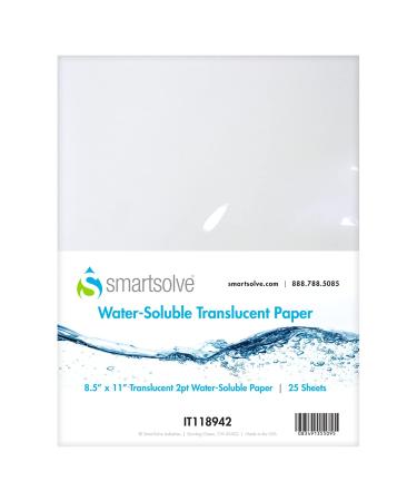 SmartSolve - IT118942 2pt Water-Soluble Translucent Paper 8.5" x 11" White (Pack of 25)