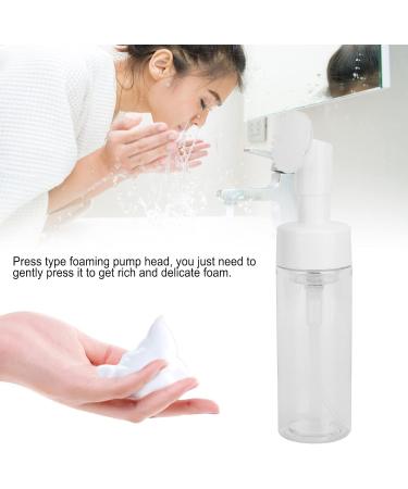 Silicone Brush Head Foaming Bottle Transparent Deep Clean Facial Pores Spiral Bottle Mouth Large Diameter Round Concave Bottom Fastening Pump Head Press Type Foaming Pump Head 150ML - Buy Online on SooperMarket.com