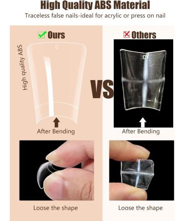 Deciniee Duck Nail Tips 550Pcs Clear False Nails 11 Sizes | Acrylic French Duck Feet Style Manicure Nail Art Salon DIY - Buy Online on SooperMarket.com