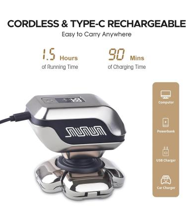Buy Telfun 9D Head Shavers for Bald Men - Fast High-Speed Electric Razor Waterproof Wet/Dry Trimmer with LED Display & Type-C Charging for Home & Travel - Buy Online on SooperMarket.com