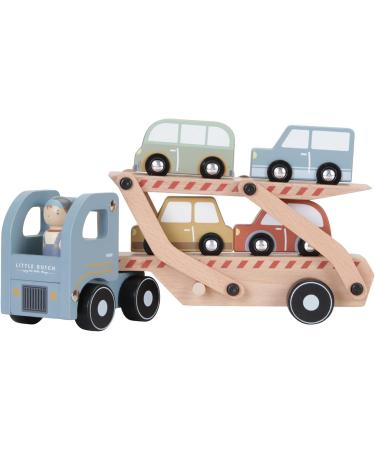 Buy Little Dutch 7095 FSC Wooden Car Transporter with 4 Cars - Eco-Friendly Toy for Kids | International Shipping Available - Buy Online on SooperMarket.com