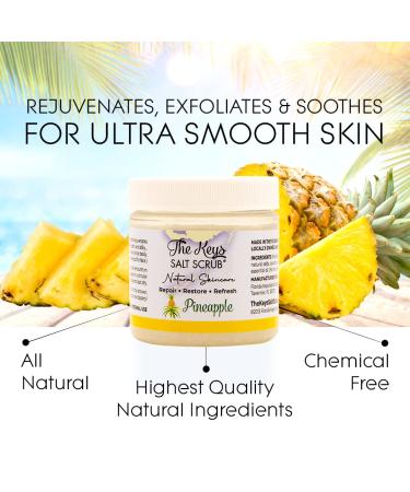 Organic Exfoliating Sea Salt Body Scrub - 3.4 oz Pineapple | Ideal for Hands Feet & Travel - Men & Women | Pure Florida Sea Salt - Buy Online on SooperMarket.com