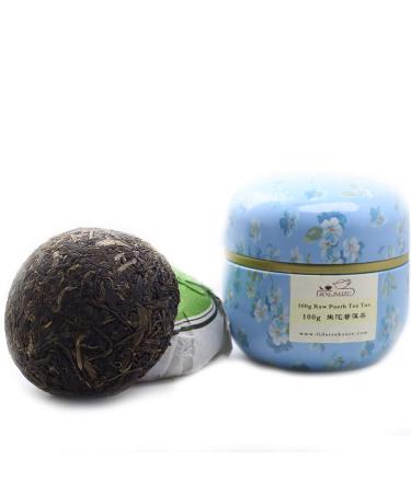 100g Aged Raw Puer Tea Green Tea Shen Puerh Tea Tuo with Tin Can Pack