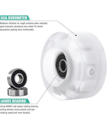Mopoin 8 Pack 82A Roller Skate Wheels | 32mm X 58mm | Indoor/Outdoor Quad Skate Wheels with ABEC-9 Bearing | Durable Wear-Resistant PU | Blue | Double-Row Skating Accessories - Buy Online on SooperMarket.com