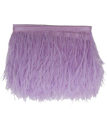 KOLIGHT Pack of 2 Yards Natural Dyed Ostrich Feathers Trim Fringe 4 5inch for DIY Dress Sewing Crafts Costumes Decoration (Lavender)