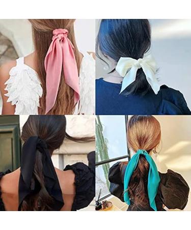 Hair Scarf Scrunchies Bow Scrunchies for Hair Chiffon Floral Scarf BowPonytail Holder for Women Girls (liangA) - Buy Online on SooperMarket.com