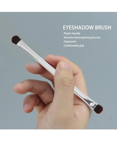 Soft Hair Eyeshadow Brush Set Silver Double Ended Makeup Brush for Women Precise Application with Supple Fiber Hair Convenient for Home and Stage Makeup - Buy Online on SooperMarket.com