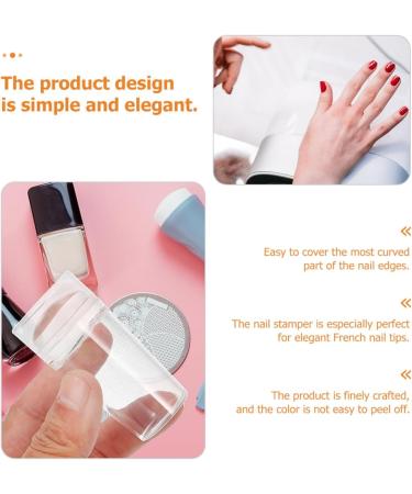 Healeved 3 Sets Nail Art Silicone Stamp Nail Stencils for Nail Art Reusable Silicone Spatula Turner French Tip Nail Tool French Nail Stamper Nail Stamp Kit Plastic Miss Template Frosted - Buy Online on SooperMarket.com