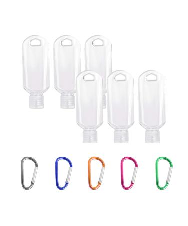 5pcs Clear Portable Travel Bottles 50ml Refillable Travel Bottles Hand Sanitiser Gel Bottles with Clips Portable Plastic Travel Bottles Leakproof Squeeze Bottles for Outdoor Travel Business Trip