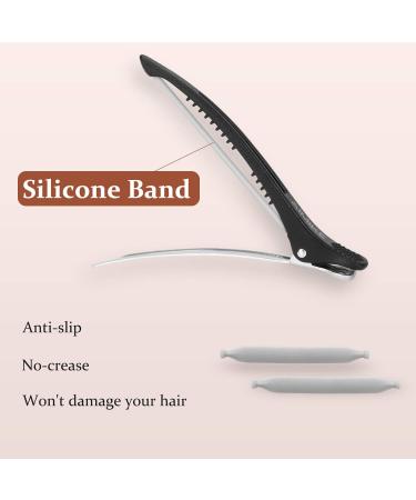 Aimike 6pcs Professional Hair Clips for Styling Sectioning - Non-Slip Duck Billed Clips for Salon and Home Hair Cutting - Black 10.9cm - Buy Online on SooperMarket.com