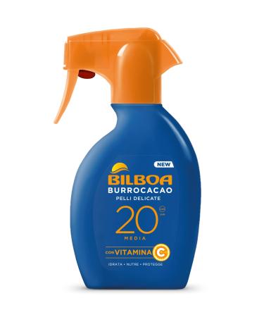 Bilboa lip care spray trigger LSF 20 medium sun protection for sensitive skin formula with vitamin C provides moisture maintains and protects dermatologically tested 250 ml